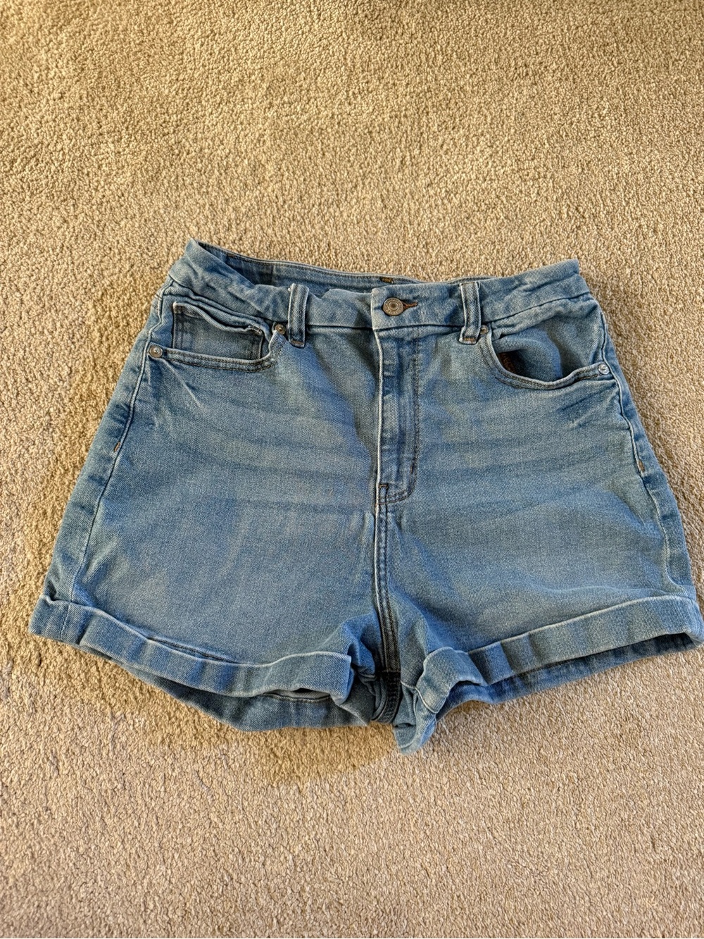 American Eagle Outfitters Light Blue High-Rise Denim Shorts